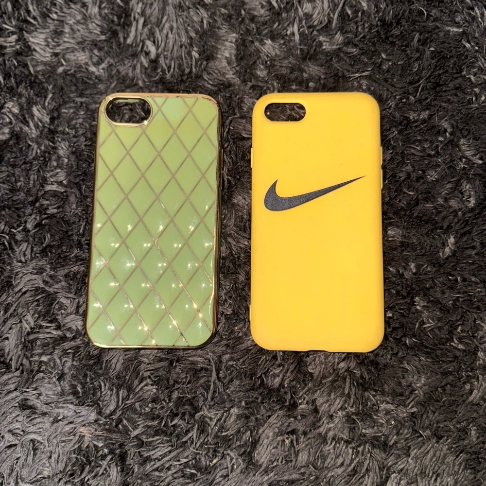 yellow Phone Case with Green Diamond Pattern Case